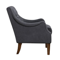 Jea Modern Accent Armchair, Button Tufted Dark Gray Boucle -BM336011