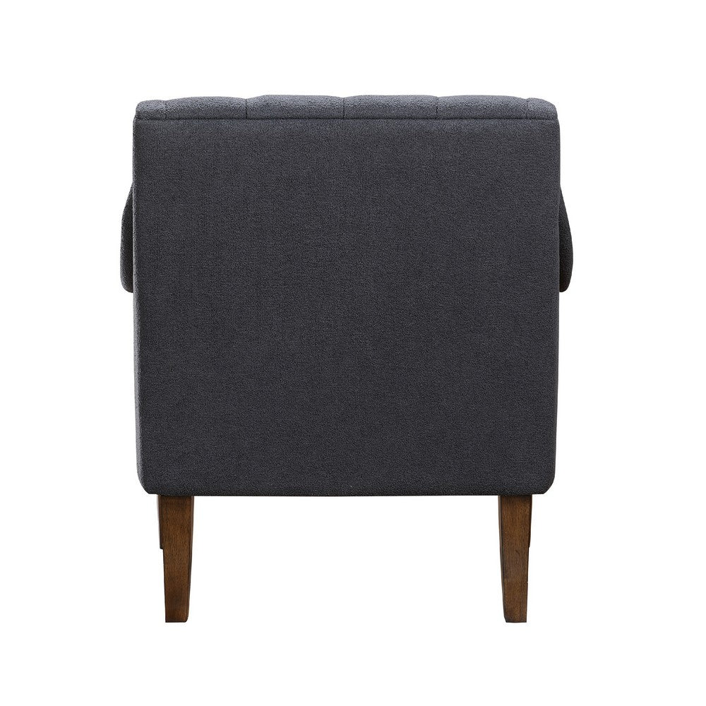 Jea Modern Accent Armchair, Button Tufted Dark Gray Boucle -BM336011