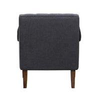 Jea Modern Accent Armchair, Button Tufted Dark Gray Boucle -BM336011
