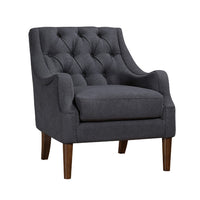 Jea Modern Accent Armchair, Button Tufted Dark Gray Boucle -BM336011