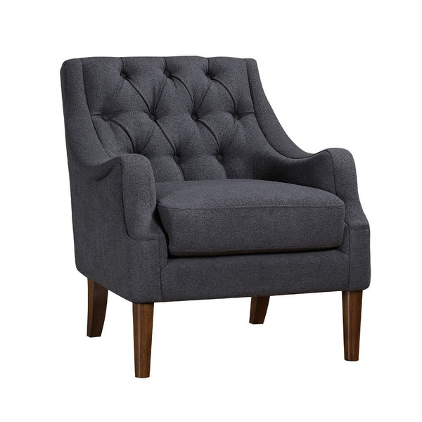 Jea Modern Accent Armchair, Button Tufted Dark Gray Boucle -BM336011