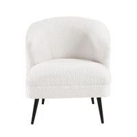 Neda Accent Chair, Soft Beige Boucle, Curved Barrel Back -BM336012