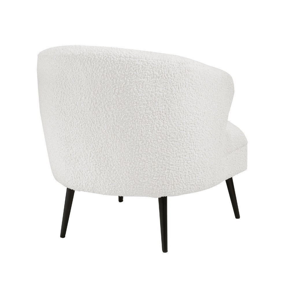 Neda Accent Chair, Soft Beige Boucle, Curved Barrel Back -BM336012