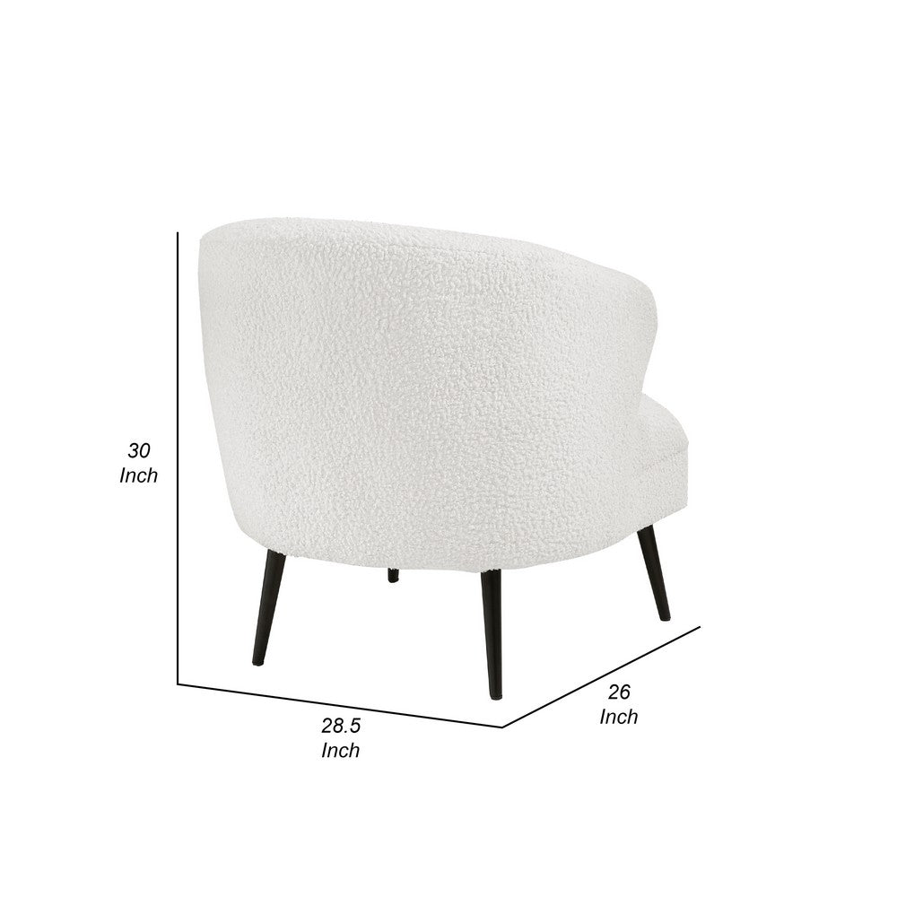 Neda Accent Chair, Soft Beige Boucle, Curved Barrel Back -BM336012