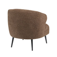 Neda Accent Chair, Soft Brown Boucle, Curved Barrel Back -BM336013