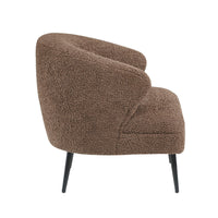 Neda Accent Chair, Soft Brown Boucle, Curved Barrel Back -BM336013