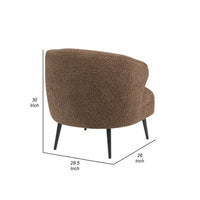 Neda Accent Chair, Soft Brown Boucle, Curved Barrel Back -BM336013