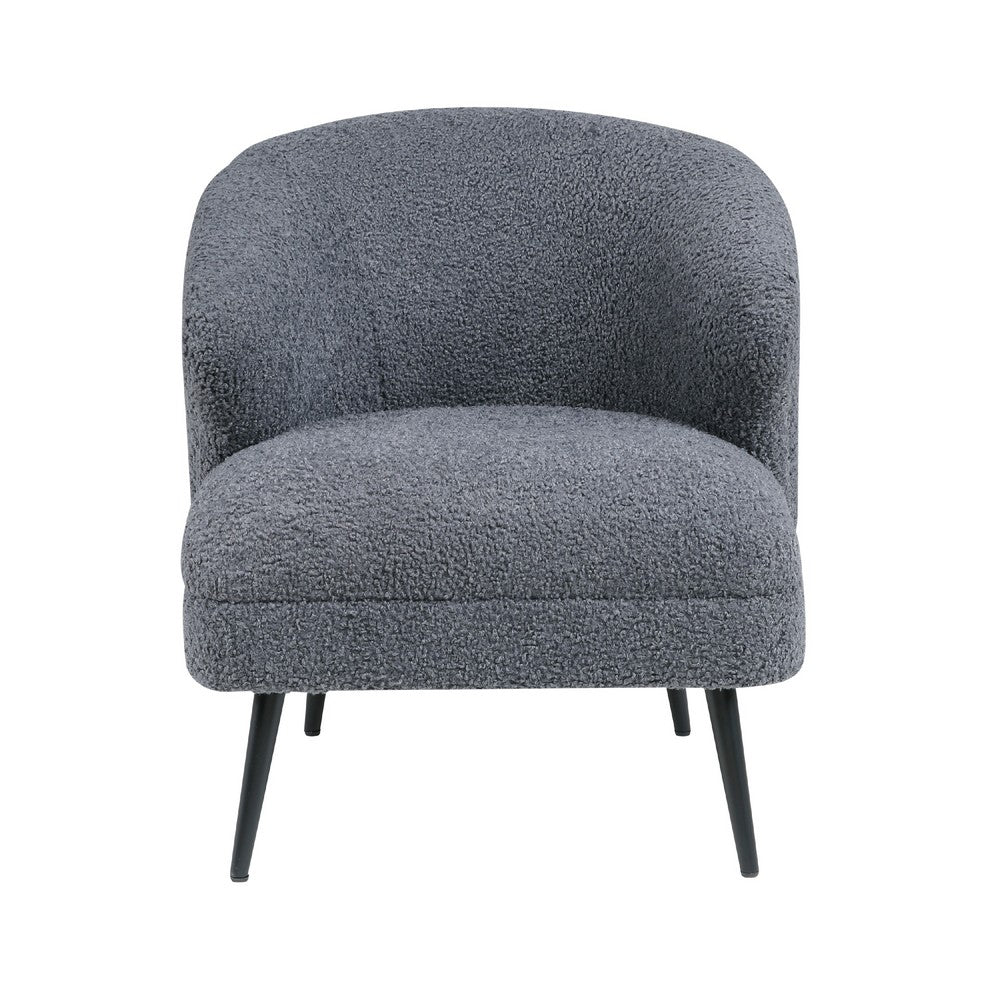 Neda Accent Chair, Soft Dark Gray Boucle, Curved Barrel Back -BM336014