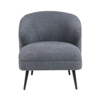 Neda Accent Chair, Soft Dark Gray Boucle, Curved Barrel Back -BM336014