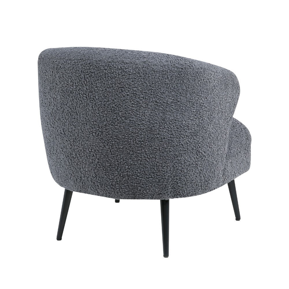 Neda Accent Chair, Soft Dark Gray Boucle, Curved Barrel Back -BM336014