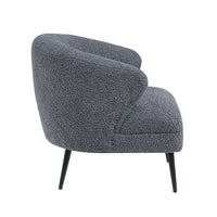 Neda Accent Chair, Soft Dark Gray Boucle, Curved Barrel Back -BM336014