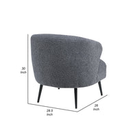 Neda Accent Chair, Soft Dark Gray Boucle, Curved Barrel Back -BM336014