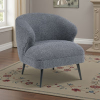 Neda Accent Chair, Soft Dark Gray Boucle, Curved Barrel Back -BM336014