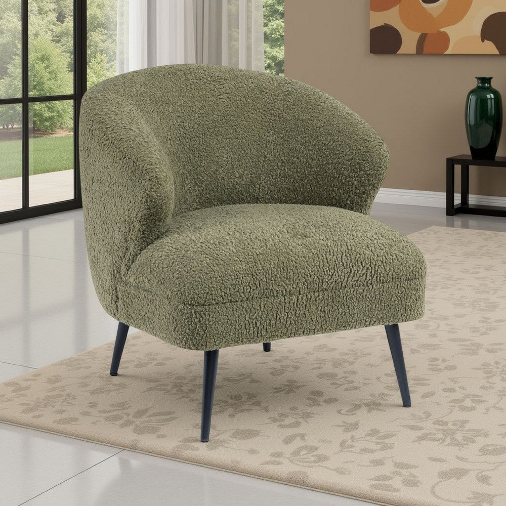 Neda Accent Chair, Soft Sage Green Boucle, Curved Barrel Back -BM336015