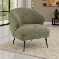 Neda Accent Chair, Soft Sage Green Boucle, Curved Barrel Back -BM336015