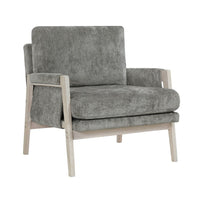 Mao Accent Armchair, Removable Cushion Cover, Brownish Gray Chenille  -BM336020
