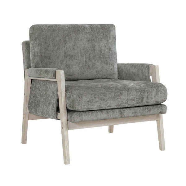 Mao Accent Armchair, Removable Cushion Cover, Brownish Gray Chenille  -BM336020