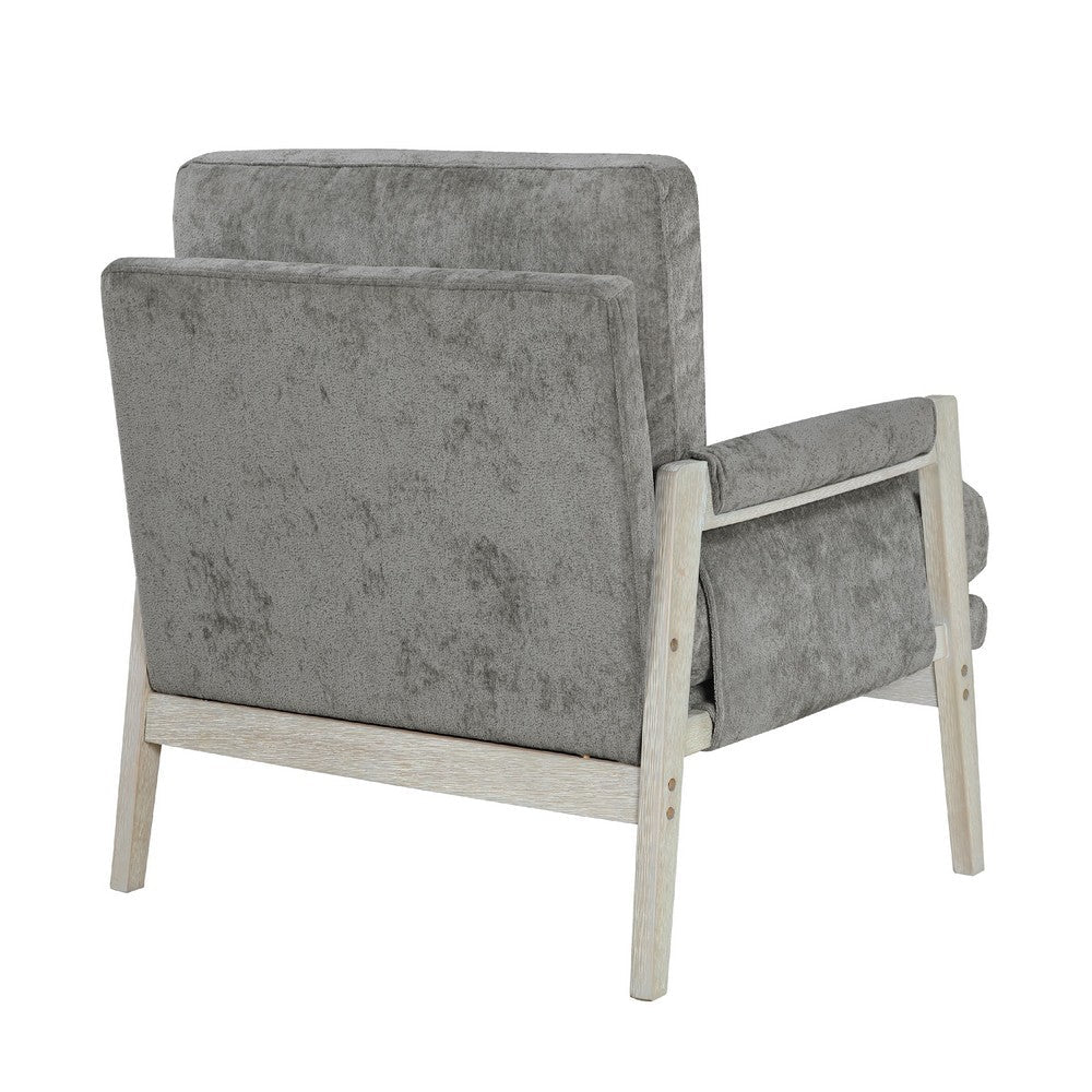 Mao Accent Armchair, Removable Cushion Cover, Brownish Gray Chenille  -BM336020