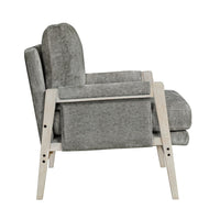 Mao Accent Armchair, Removable Cushion Cover, Brownish Gray Chenille  -BM336020