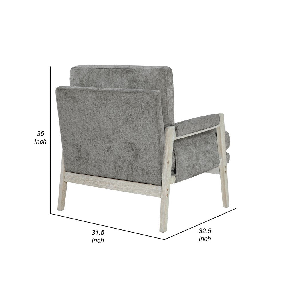 Mao Accent Armchair, Removable Cushion Cover, Brownish Gray Chenille  -BM336020