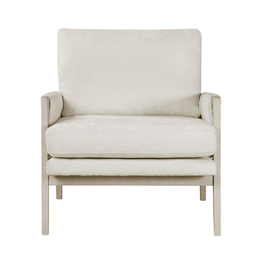 Mao Accent Armchair, Removable Cushion Cover, Soft Ivory Chenille -BM336021