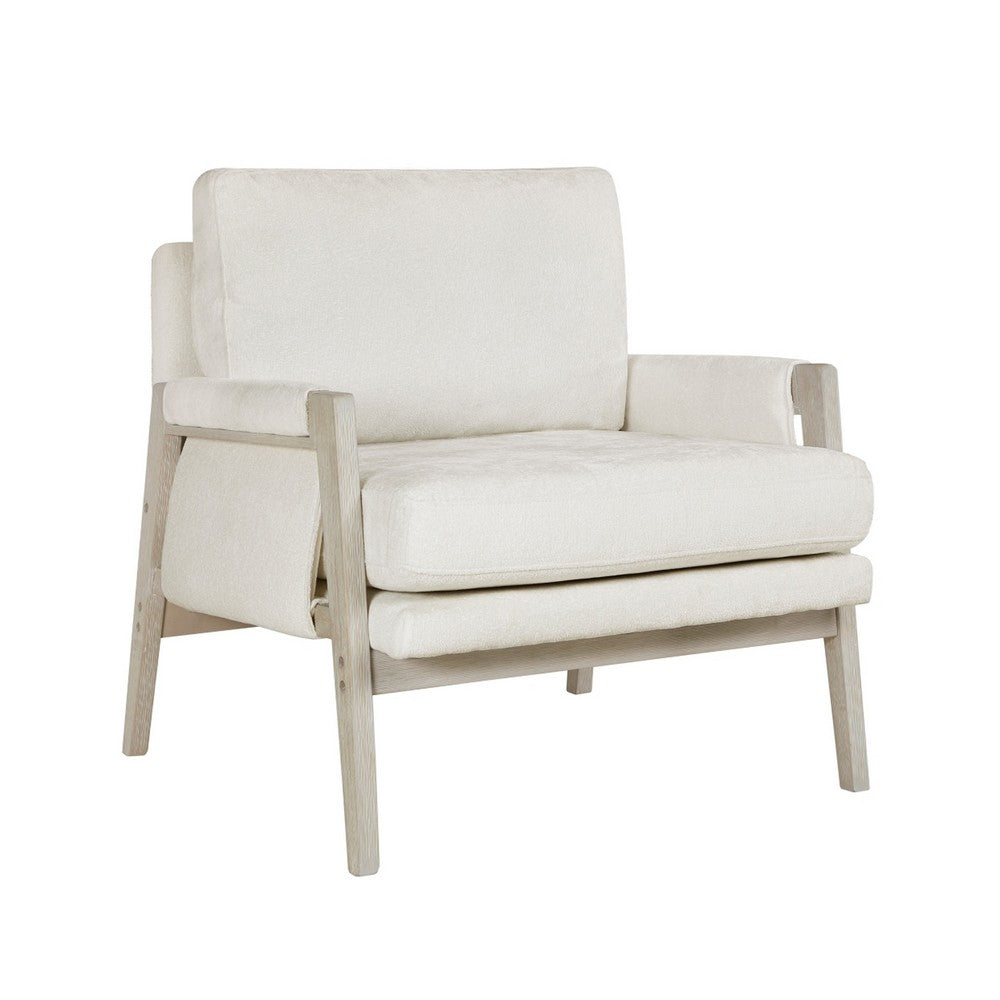 Mao Accent Armchair, Removable Cushion Cover, Soft Ivory Chenille -BM336021
