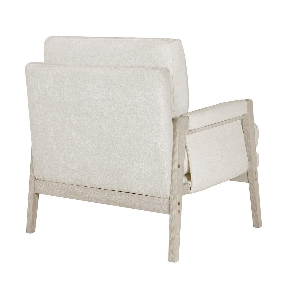 Mao Accent Armchair, Removable Cushion Cover, Soft Ivory Chenille -BM336021