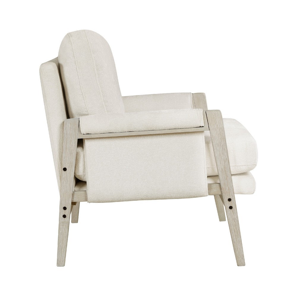 Mao Accent Armchair, Removable Cushion Cover, Soft Ivory Chenille -BM336021