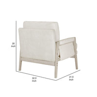 Mao Accent Armchair, Removable Cushion Cover, Soft Ivory Chenille -BM336021