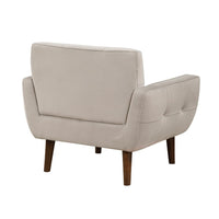 Roa Accent Armchair, Light Brown Velvet, Tufted Back w Tapered Legs -BM336022