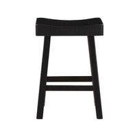 Casy 4pc Counter Height Table Set, 3 Contoured Stools, Black Wood -BM336034