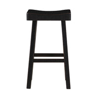 Casy 4pc Bar Height Table Set, 3 Contoured Stools, Black Rubberwood -BM336035