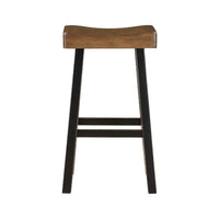 Casy 4pc Bar Height Table Set, 3 Contour Stools, Black Brown Wood -BM336037