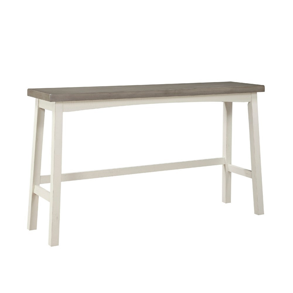 Casy 4pc Bar Height TableSet, 3 Contour Seat Stools, White Brown Wood -BM336039