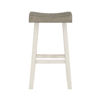 Casy 4pc Bar Height TableSet, 3 Contour Seat Stools, White Brown Wood -BM336039