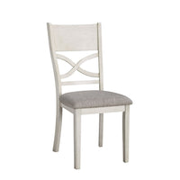 Andie 5pc Dinette Set with Table and 4 Gray Dining Chairs, White -BM336046