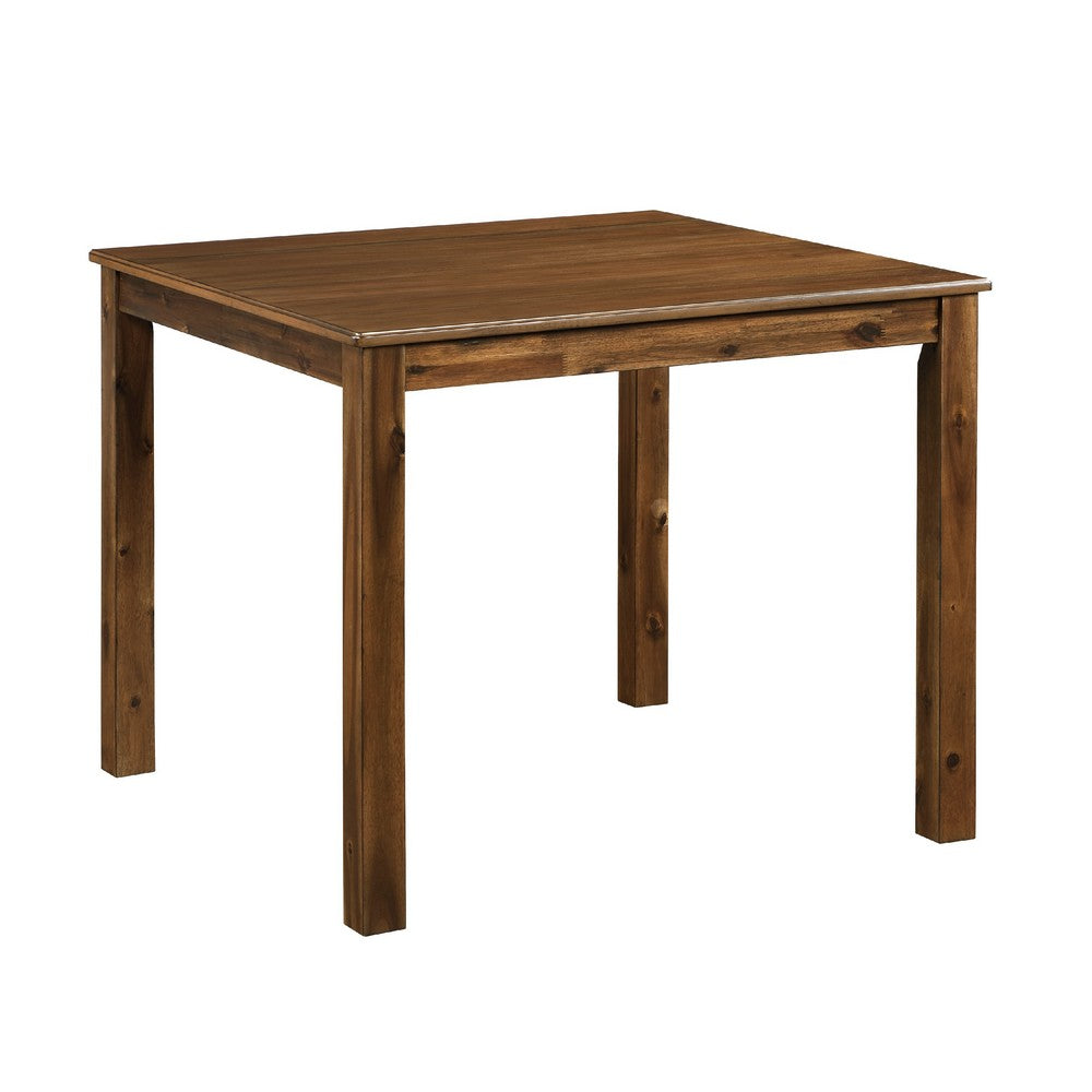 Tori 5pc Dinette Set, Square Table, 4 Dining Chairs, Walnut Wood -BM336048