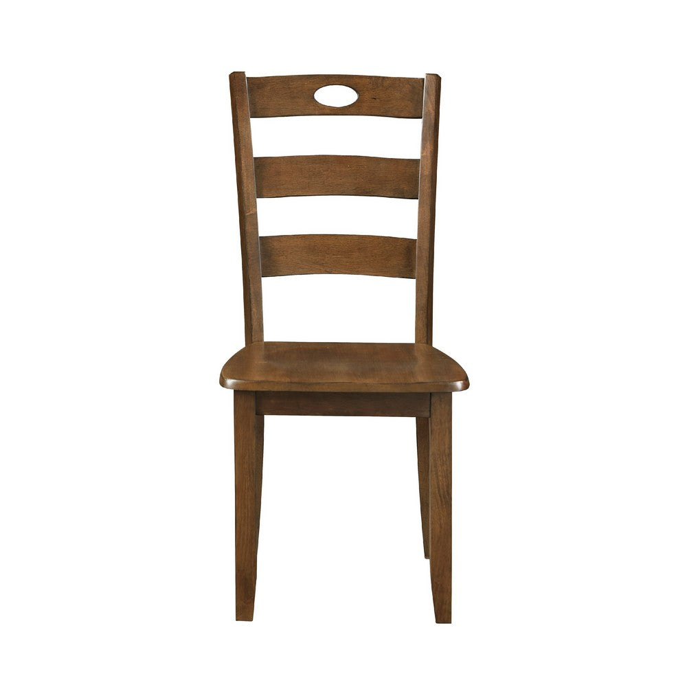 Tori 5pc Dinette Set, Square Table, 4 Dining Chairs, Walnut Wood -BM336048