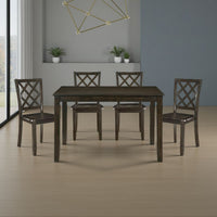 Oria 5pc Dinette Set, Table and 4 Lattice Dining Chairs, Gray Wood -BM336049