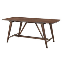 Manny Dining Table with Picnic Style Trestle Base, Walnut Wood 71 Inch -BM336053
