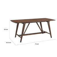 Manny Dining Table with Picnic Style Trestle Base, Walnut Wood 71 Inch -BM336053