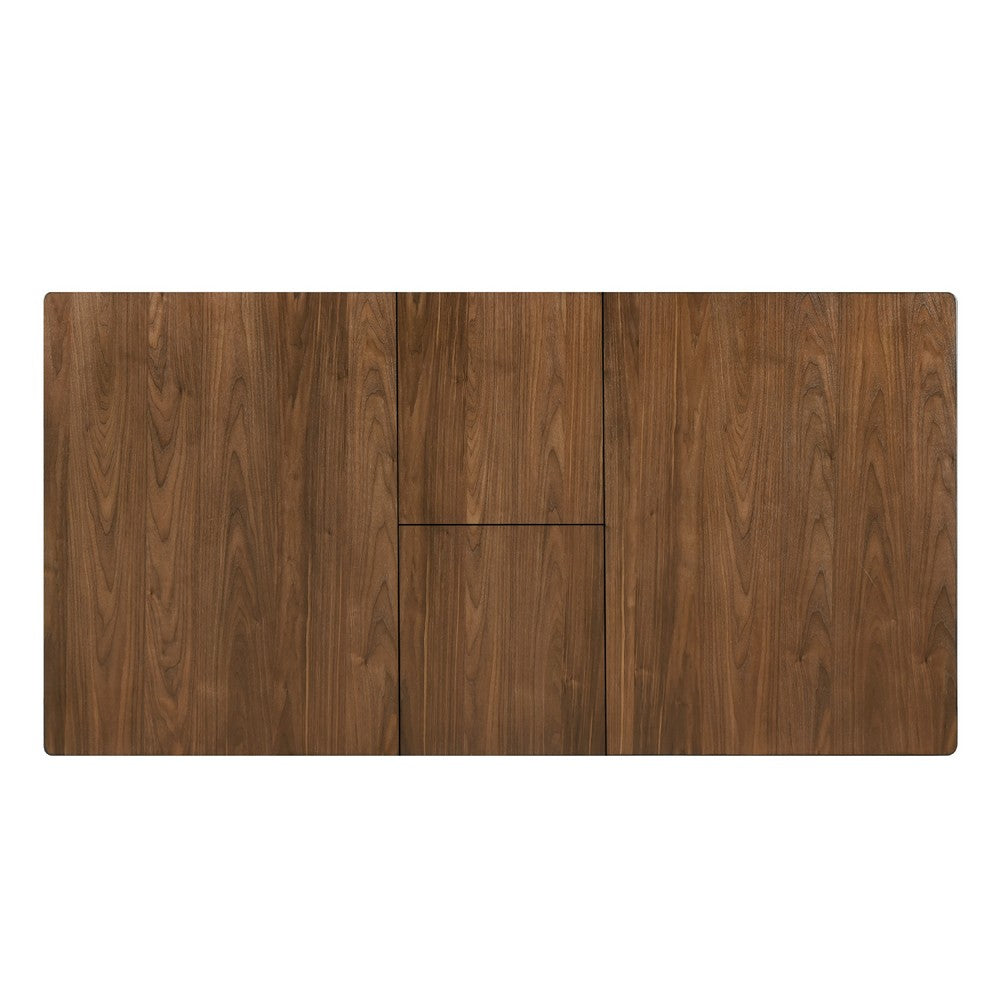 Nate Dining Table w Butterfly Leaf, Walnut Wood Extension 60- 77 Inch -BM336059