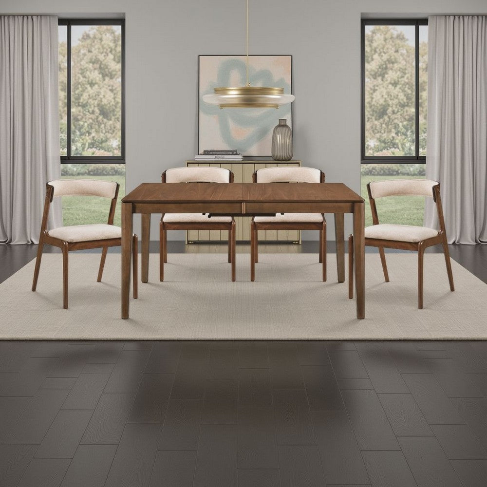Nate Dining Table w Butterfly Leaf, Walnut Wood Extension 60- 77 Inch -BM336059