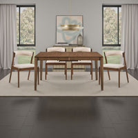 Nate Dining Table w Butterfly Leaf, Walnut Wood Extension 60- 77 Inch -BM336059