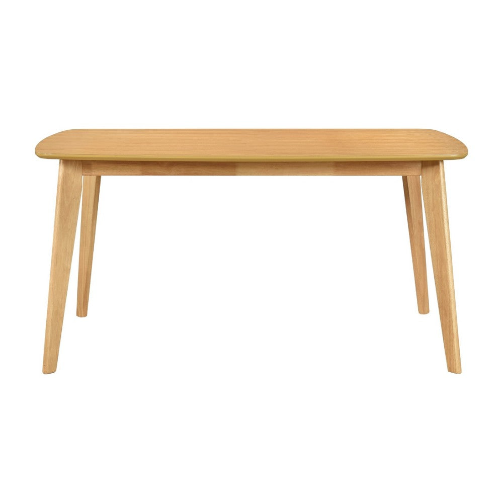 Jadie Dining Table, Tapered Legs, Natural Oak Wood Rectangular 60 Inch -BM336060