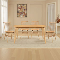 Jadie Dining Table, Tapered Legs, Natural Oak Wood Rectangular 60 Inch -BM336060