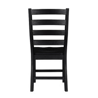 Reddy Side Chair Set of 2, Ladder Back Farmhouse Style, Black Wood -BM336061
