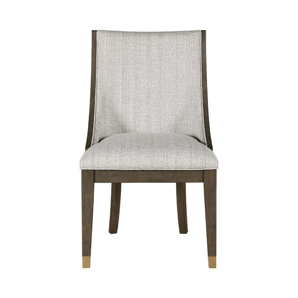 Greta Armchair Set of 2, Semi Deconstructed Gold Metal, Beige Fabric -BM336063
