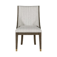 Greta Armchair Set of 2, Semi Deconstructed Gold Metal, Beige Fabric -BM336063