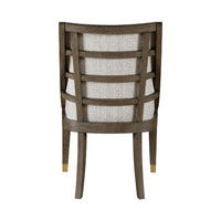 Greta Armchair Set of 2, Semi Deconstructed Gold Metal, Beige Fabric -BM336063